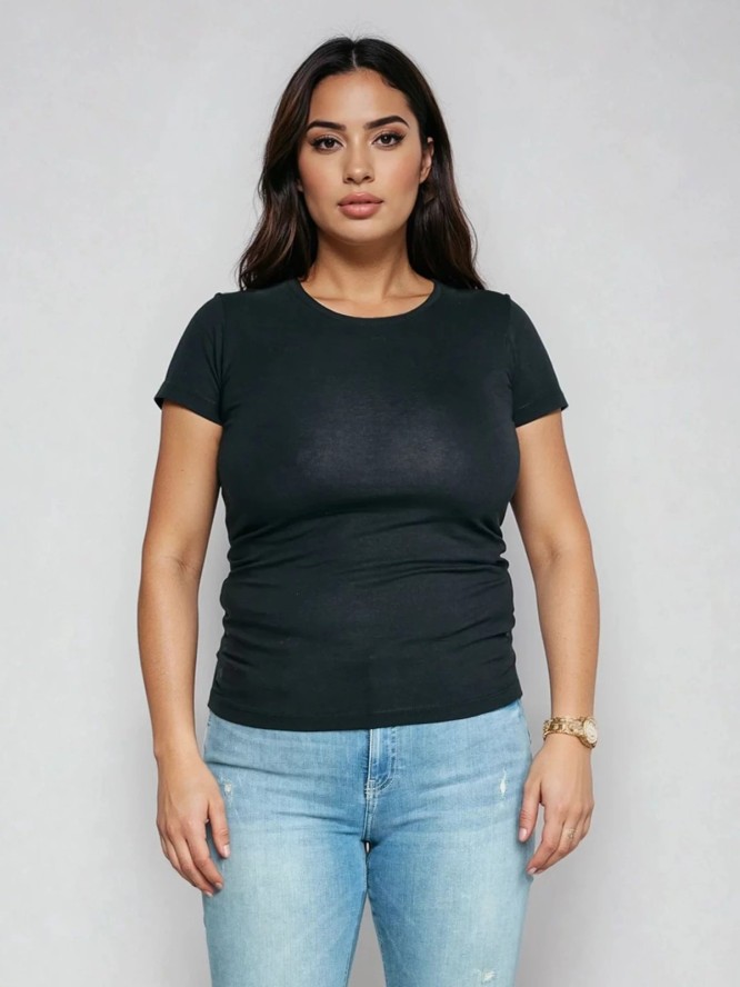 Koszulka damska z krótkim rękawem czarna Classaca 906