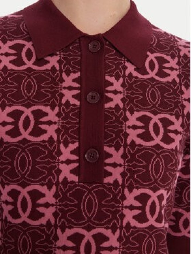 PINKO Sukienka dzianinowa Nothing 106039 A2YD Bordowy Regular Fit
