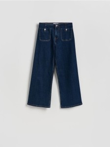 Jeansy culotte - granatowy