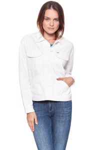 DAMSKA KURTKA JEANSOWA WRANGLER RETRO JACKET WHITE DAMAGED W415DM12Q 112128781