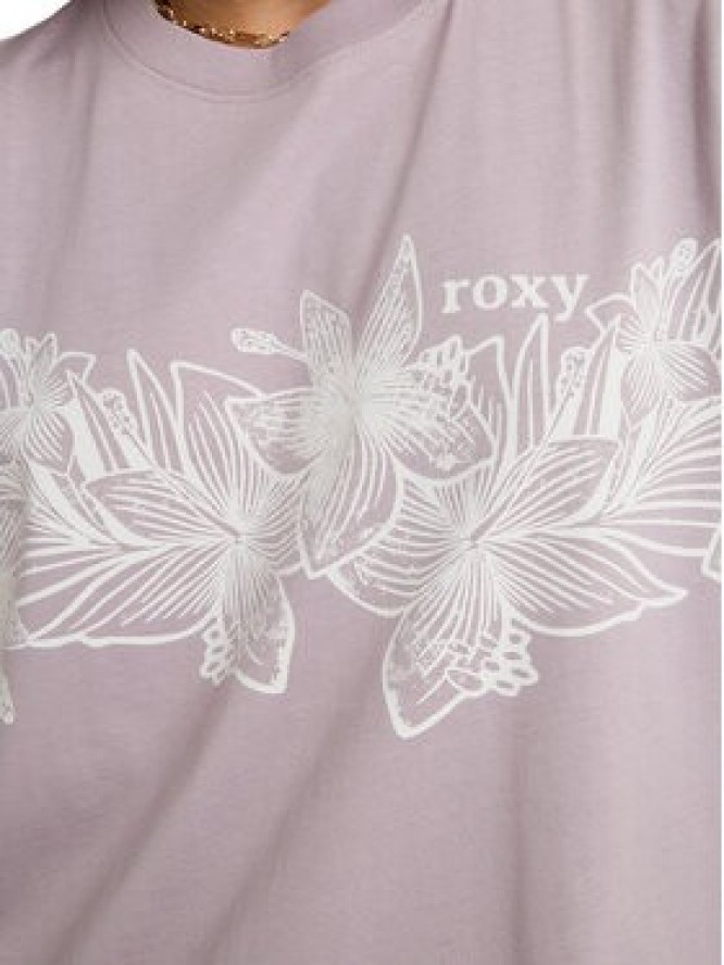 Roxy T-Shirt Hangloose Placed ERJZT06019 Fioletowy Oversize