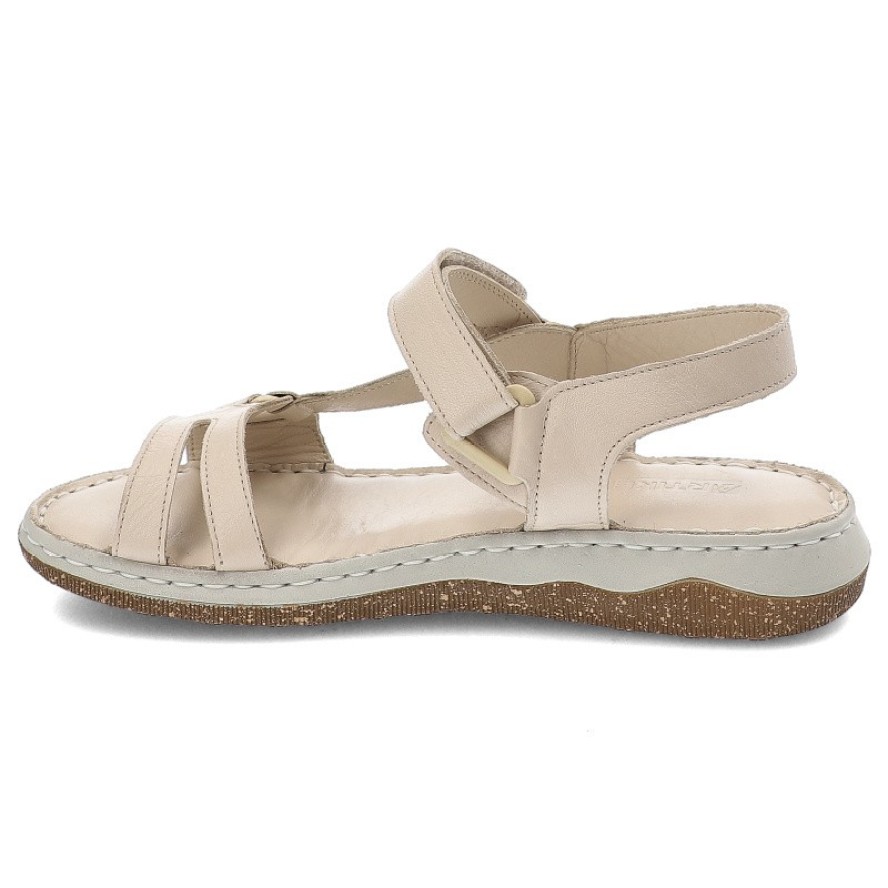 Beżowe Sandały Artiker Wygodne Obuwie Damskie Zapinane Na Rzep