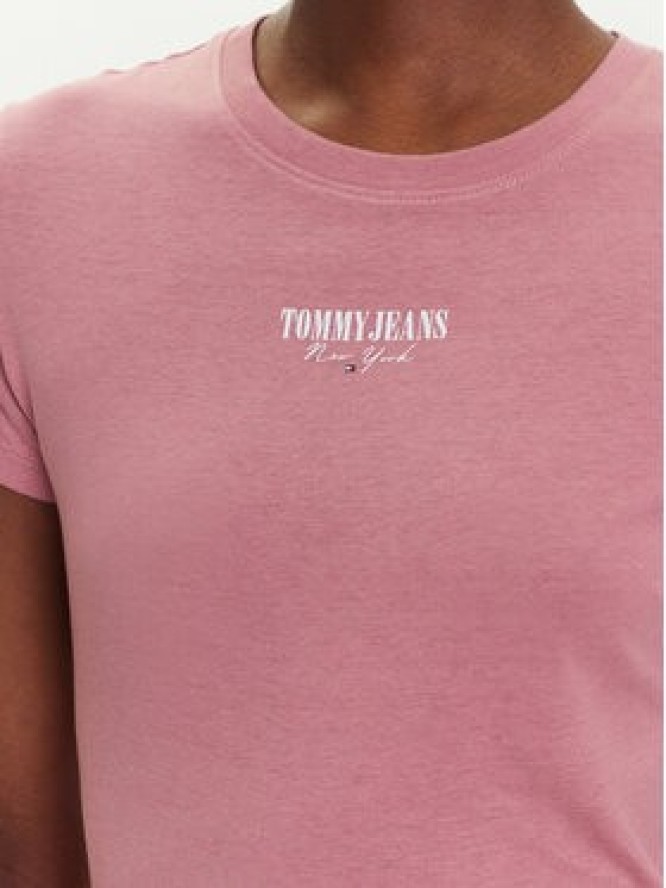 Tommy Jeans T-Shirt Essential DW0DW20913 Różowy Slim Fit