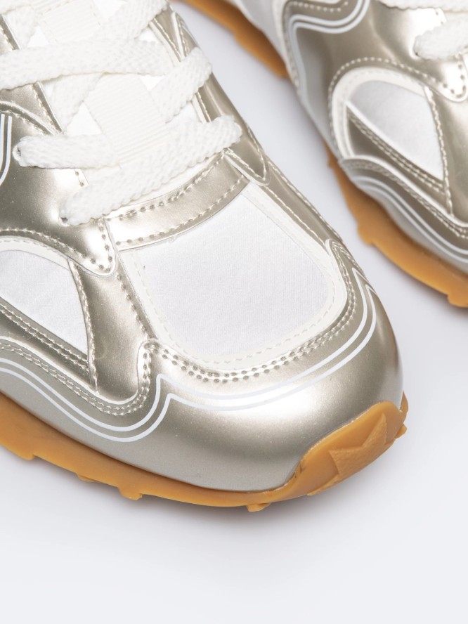 Sneakersy damskie srebrne RR274823 904