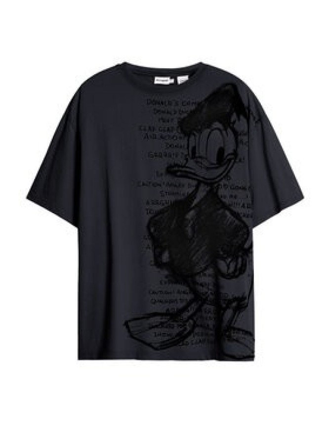 Desigual T-Shirt Donald 25SWTKAH Szary Loose Fit