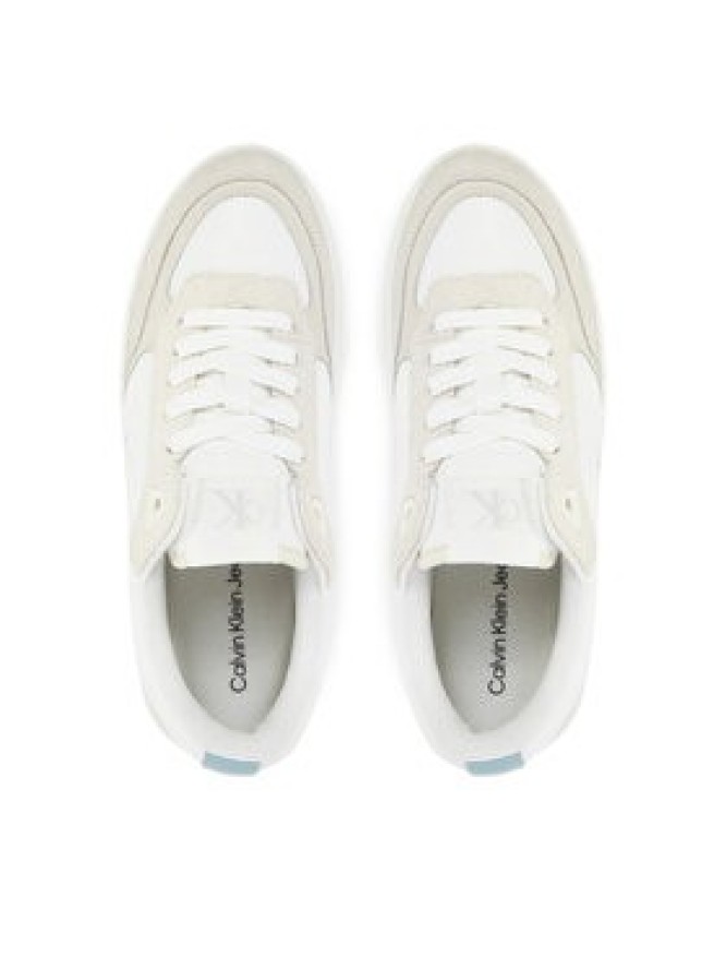 Calvin Klein Jeans Sneakersy Bold Flatf Low Lace Mix YW0YW01742 Biały