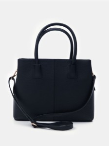 Torebka tote z imitacji skóry - czarny