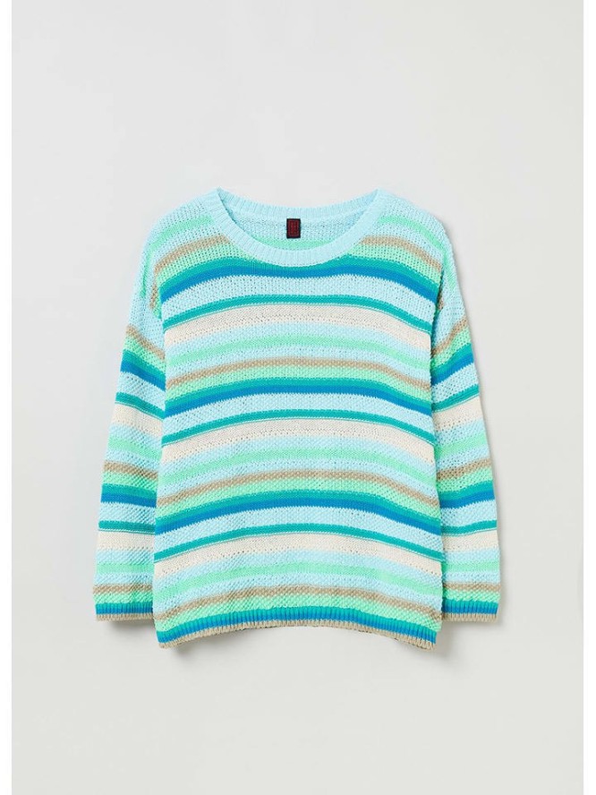 STEFANEL Sweter w kolorze turkusowo-niebieskim rozmiar: L