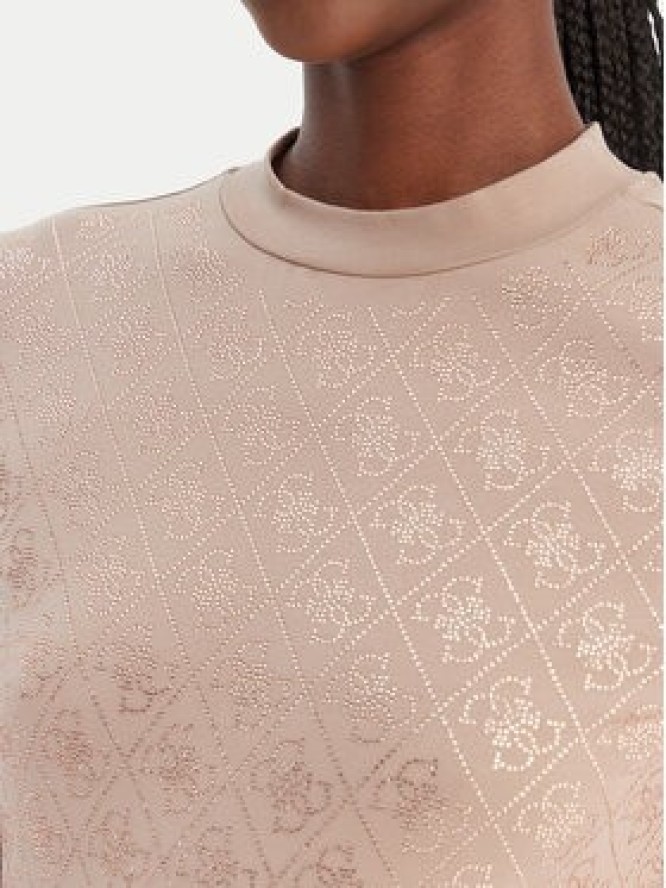 Guess T-Shirt W4BI26 J1314 Beżowy Regular Fit