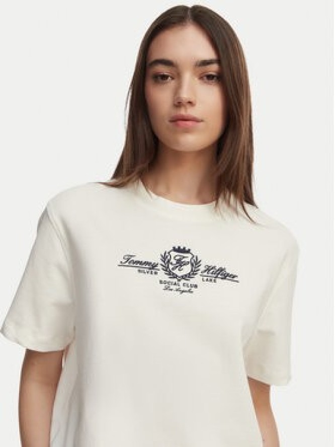 Tommy Hilfiger T-Shirt Crest WW0WW48713 Biały Relaxed Fit