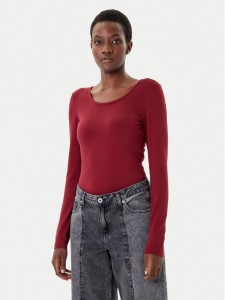 ONLY Bluzka Live Love 15204712 Bordowy Stretch Fit