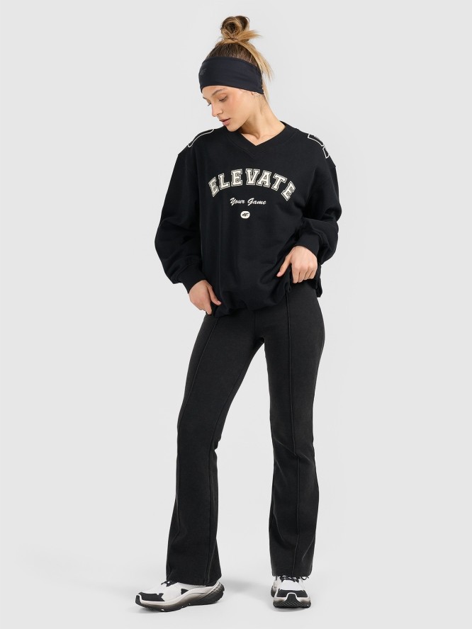 4F Bluza dresowa nierozpinana bez kaptura damska - czarna S