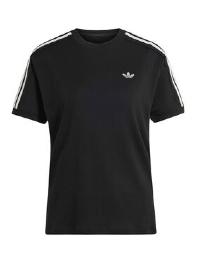 adidas T-Shirt Lace 3 Stripes LG4263 Czarny Regular Fit