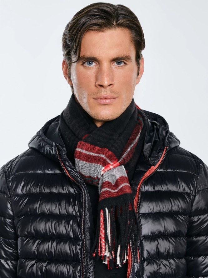 Szal w kratę czerwony Remi 603