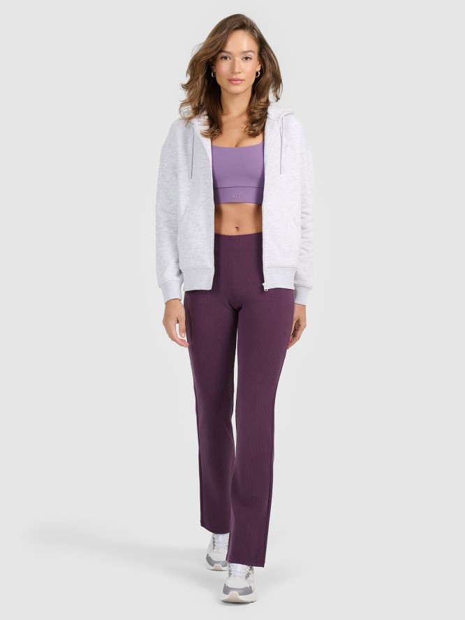 4F Bluza dresowa rozpinana z kapturem damska - szara L