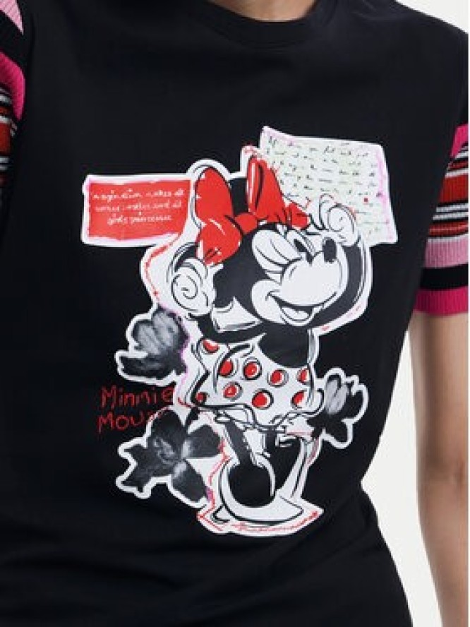 Desigual T-Shirt Minnie 25SWTK39 Czarny Slim Fit