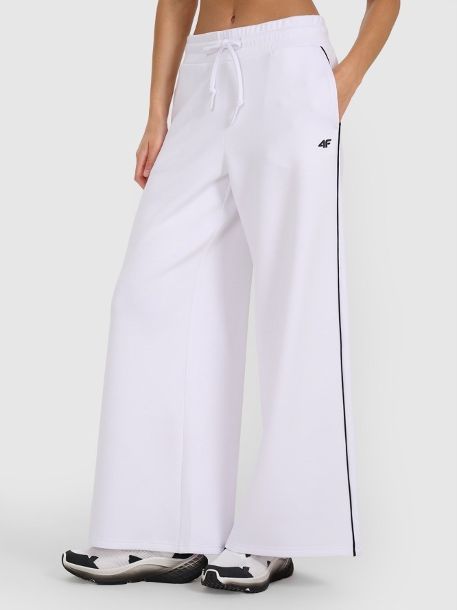 4F Spodnie dresowe z wiskozą damskie - białe S