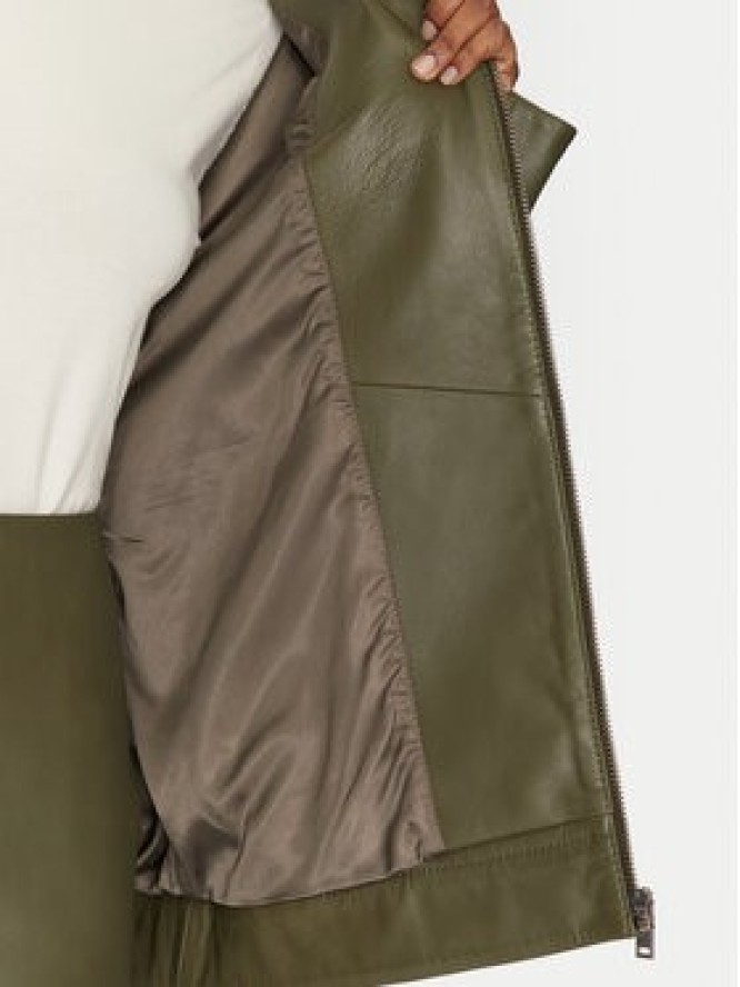 2NDDAY Kurtka skórzana 2251512606 190515 Zielony Regular Fit