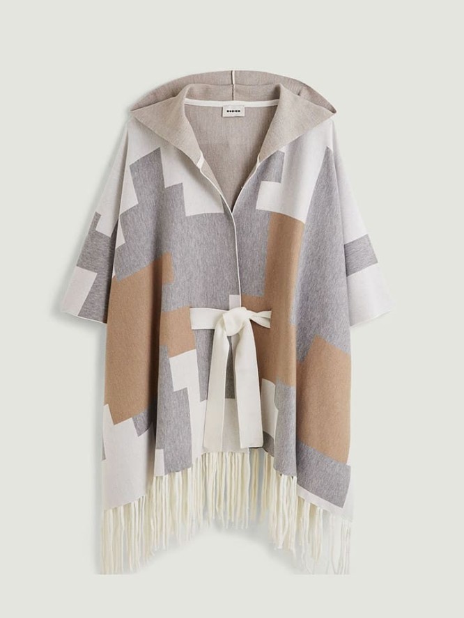 Rodier Narzutka w kolorze jasnobrązowo-biało-szarym rozmiar: onesize