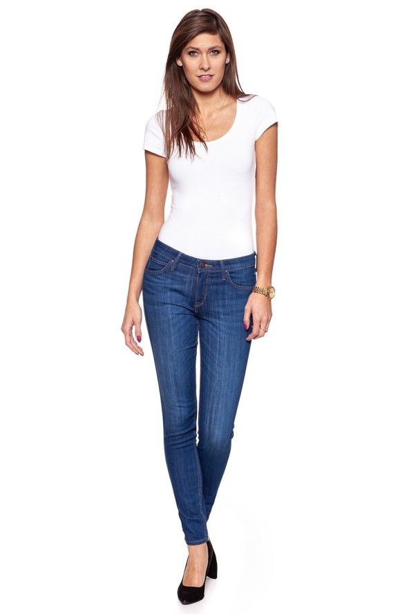 SPODNIE DAMSKIE LEE SCARLETT BRIGHTBLUE WORN L526PFRU 112111791