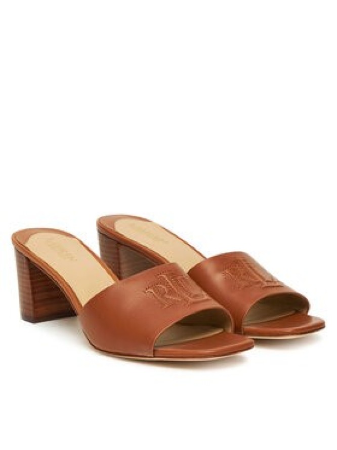 LAUREN RALPH LAUREN Klapki Everley Block-Heel 802974364002 Brązowy