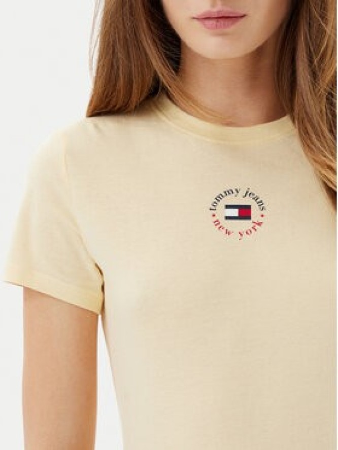 Tommy Jeans T-Shirt Essential DW0DW20316 Żółty Slim Fit
