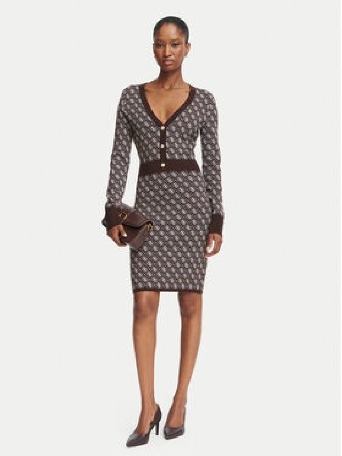 Guess Sukienka dzianinowa W6BK23 Z1422 Brązowy Slim Fit