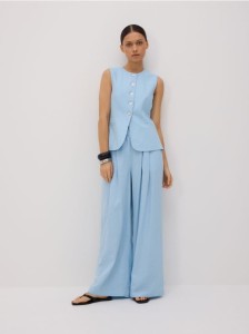 Spodnie wide leg - jasnoniebieski