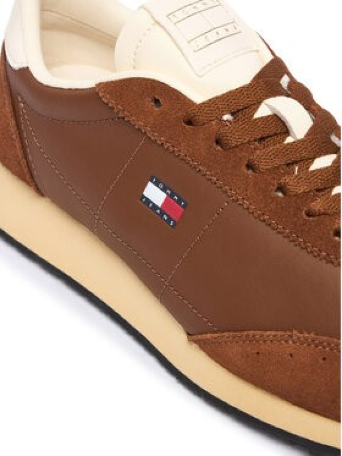 Tommy Jeans Sneakersy Retro Runner Archive Ltr EN0EN03097 Brązowy