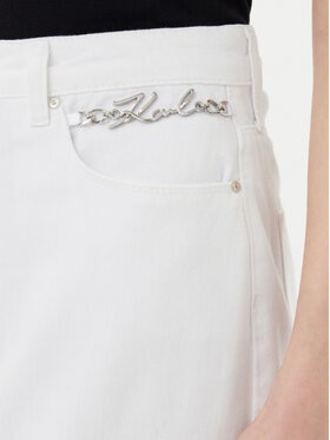 KARL LAGERFELD Spódnica jeansowa A2W12020 Biały Regular Fit