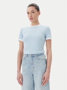 Guess T-Shirt V5GP08 KCRN2 Błękitny Regular Fit