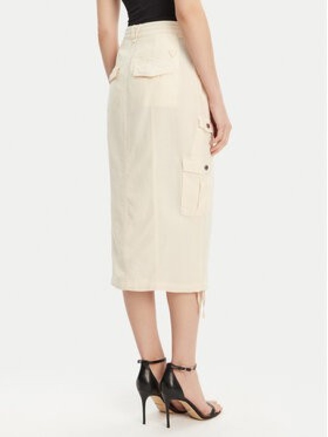 Guess Spódnica midi W5GD1H WG8N0 Beżowy Regular Fit