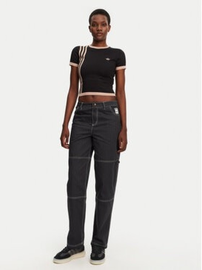 adidas T-Shirt Knitted 3-Stripes JJ0960 Czarny Slim Fit