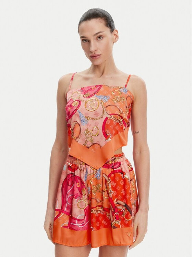 Guess Top E5GH02 WH4V0 Pomarańczowy Regular Fit