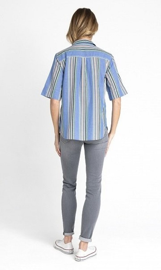 LEE SS SHIRT DAMSKA KOSZULA W PASKI DIPPED BLUE L45DCHLA 112110225