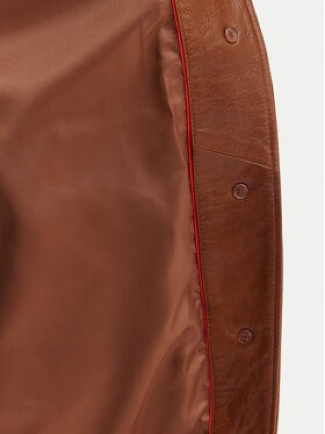 MAX&Co. Płaszcz skórzany Doppia 2616471021200 Brązowy Regular Fit