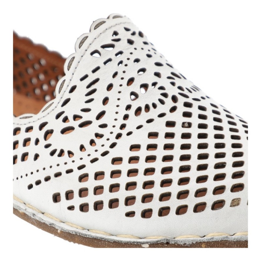 Białe Półbuty Ravini Płaskie Obuwie Damskie