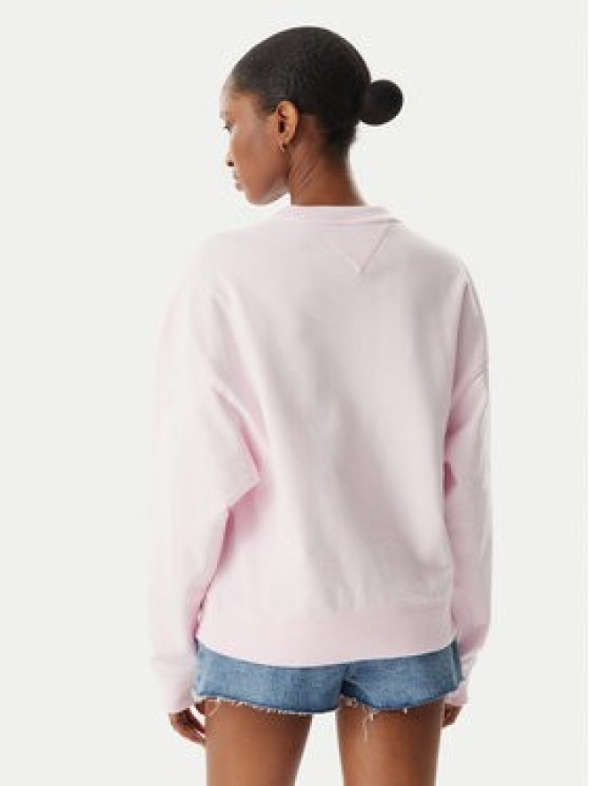 Tommy Jeans Bluza Wavy Flag DW0DW22742 Różowy jasny Boxy Fit