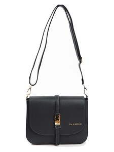 Lia Biassoni Skórzana torebka w kolorze czarnym - 24 x 18 x 8 cm rozmiar: onesize