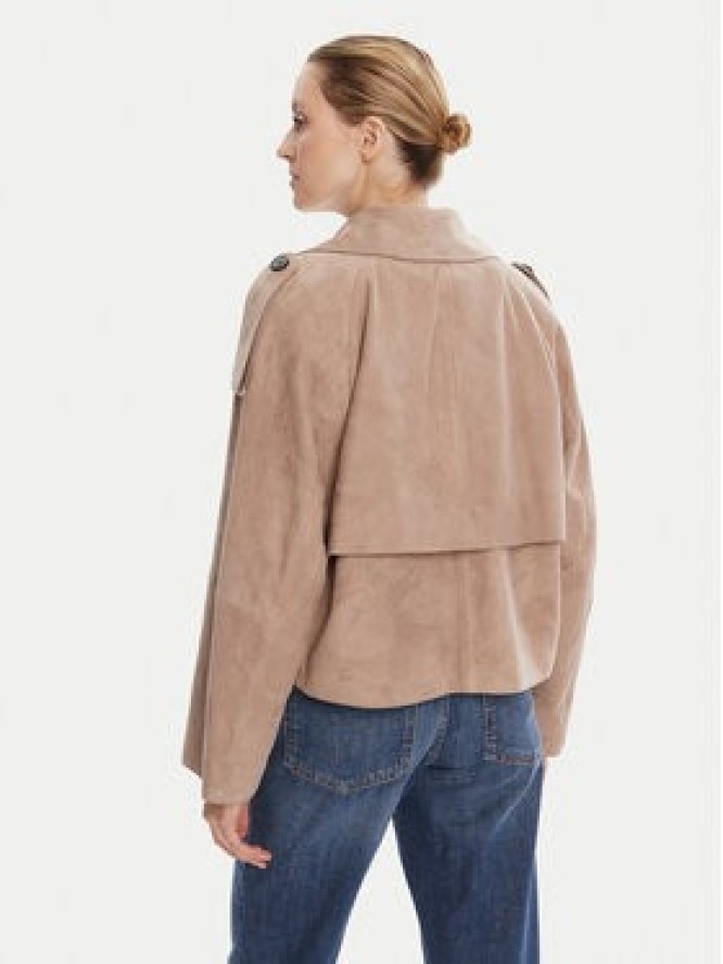 Weekend Max Mara Kurtka skórzana Maga 2525446061 Brązowy Regular Fit