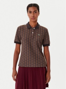 Lacoste Polo DF3364 Brązowy Slim Fit