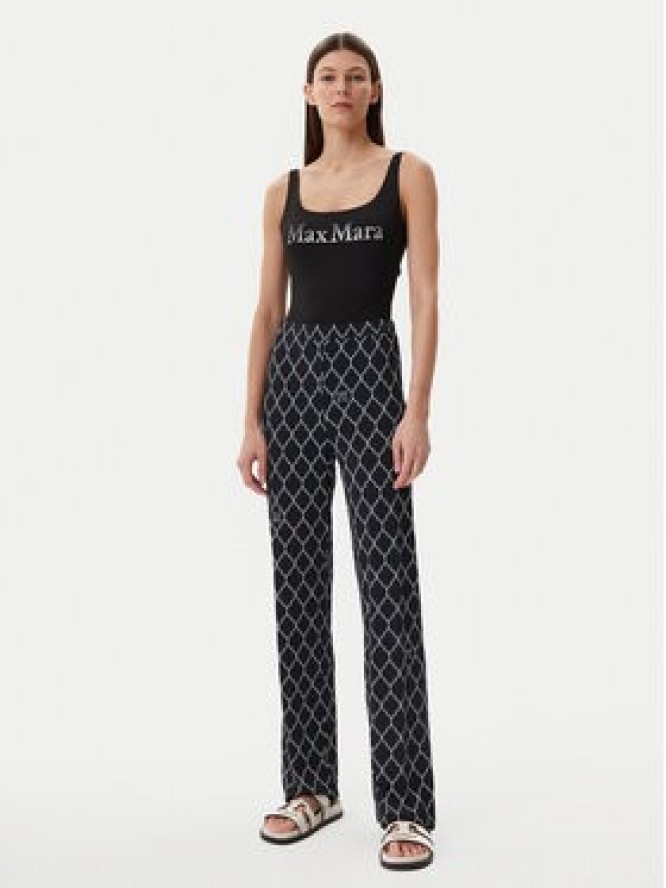 Max Mara Beachwear Spodnie dresowe 2516781039650 Czarny Regular Fit