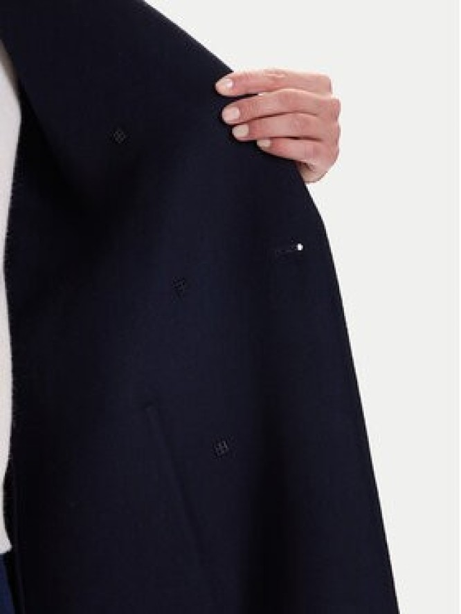 ViCOLO Płaszcz wełniany TF0001 Granatowy Regular Fit
