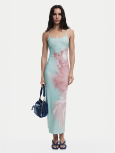 Desigual Sukienka letnia Lyon 25SWVK44 Turkusowy Regular Fit