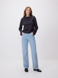 Bawełniany longsleeve - ciemnoszary