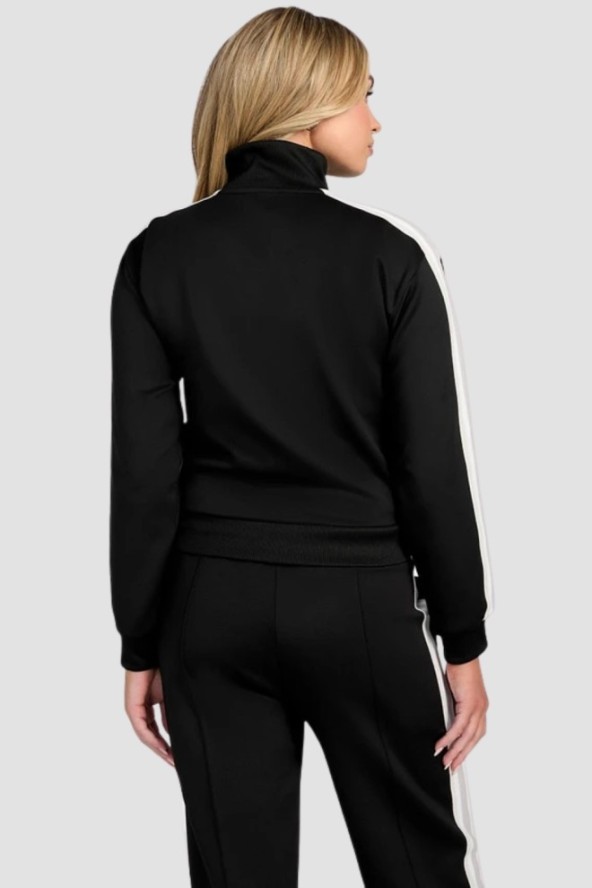 GUESS Czarna damska bluza z lampasami Yarrow, Rozmiar L