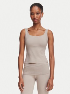 Guess Top V6YP18 K4788 Beżowy ciemny Slim Fit
