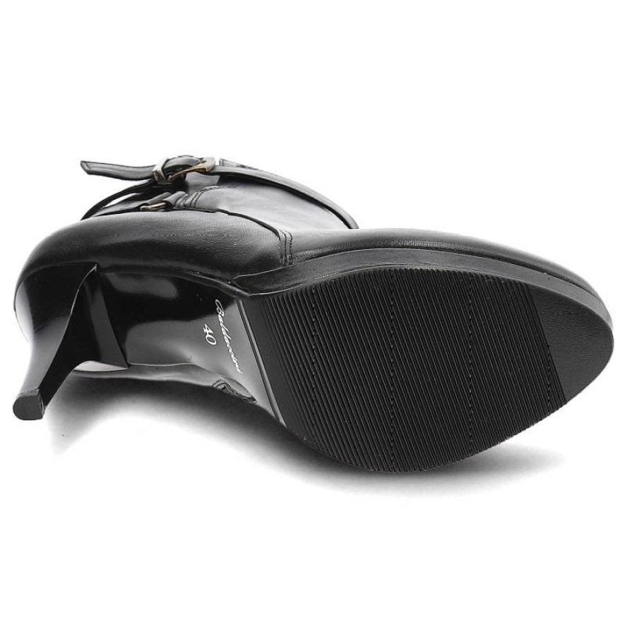 Czarne Botki Baldaccini Damskie Skórzane Modne Obuwie