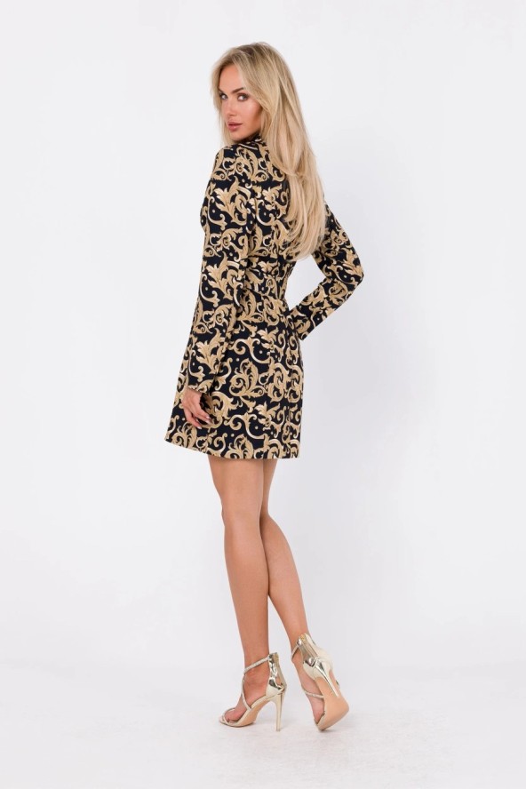 Żakietowa sukienka jak marynarka z paskiem