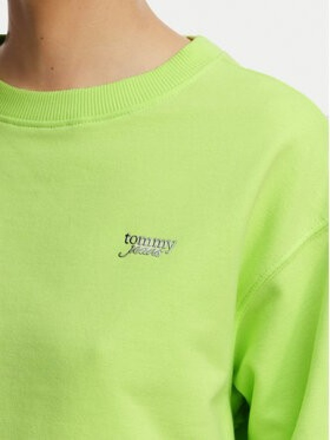 Tommy Jeans Bluza Athleisure Metallic DW0DW22996 Zielony jasny Relaxed Fit